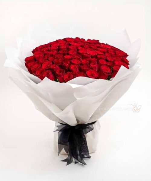 100 Kenyan Red Roses Bouquet