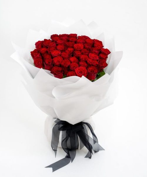 50 Kenyan Red Roses Bouquet