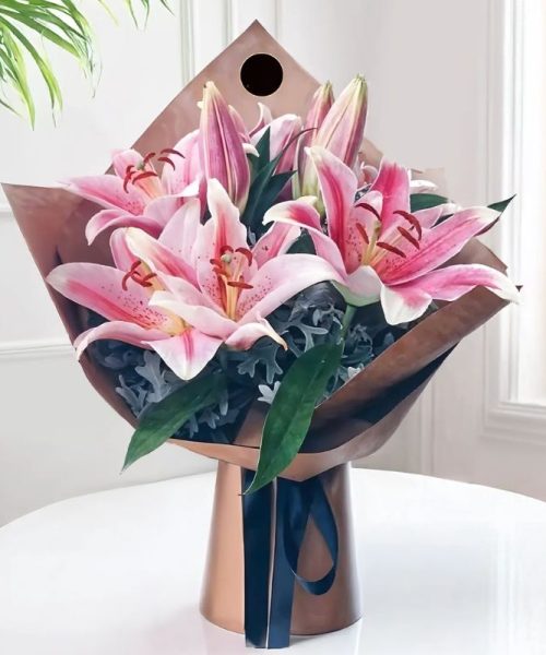 Bouquet of Pink Lilies