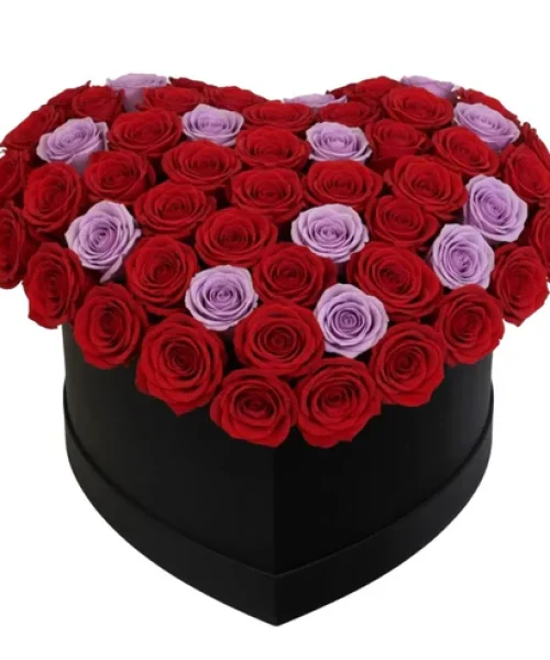 Luxury Box of Red and Lavender Roses img
