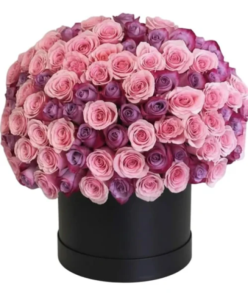 Purple and Pink Roses Luxury Box img