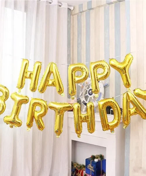 Happy Birthday Golden Letter Balloons img