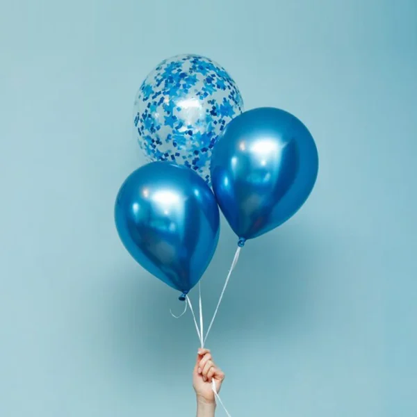 Blue Chrome Balloons